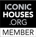 The logo for Iconic Houses, showing the text Iconic Houses .Org in white and silver against a black square background, with the word Member in black over a white banner at the bottom.